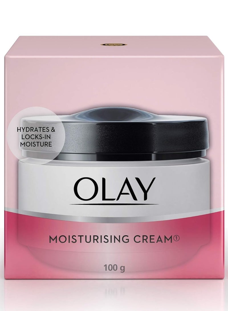Olay Moisturizing Cream |Nourishing and moisturizing ingredients |All day moisture, Improves skin softness and smoothness |Suitable for Normal, Dry, Oily & Combination skin |100 gm - Image 1