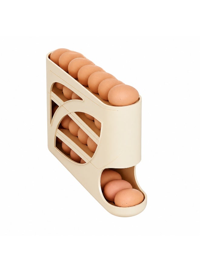 Lacoz Automatic Rolling Egg Dispenser for Refrigerator, 4 Tier Egg Rack for Fridge, Space Saving Fridge Container, Holds 30 Eggs, Kitchen and Countertop Storage - Image 1