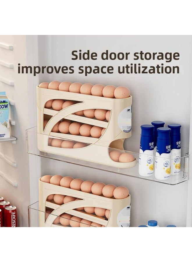 Lacoz Automatic Rolling Egg Dispenser for Refrigerator, 4 Tier Egg Rack for Fridge, Space Saving Fridge Container, Holds 30 Eggs, Kitchen and Countertop Storage - Image 4