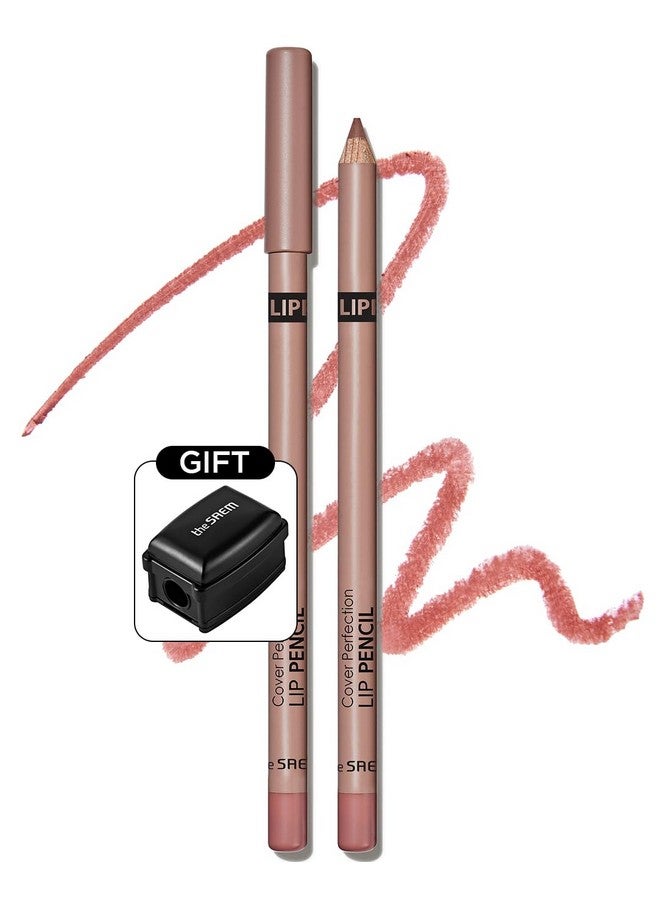 THESAEM Cover Perfection Lip Pencil - Slim, Easy-Blend & Overlip Makeup, Creamy Matte Lip Liner, Long-Lasting With Built-In Sharpener (04 Taro)