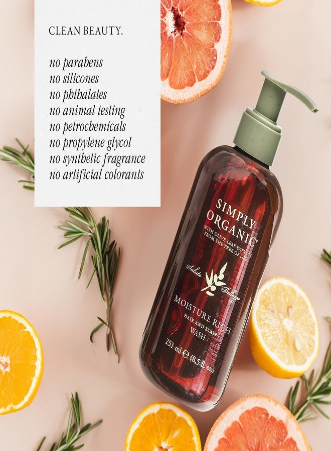SIMPLY ORGANIC Nourishing Hair Deep Shampoo Scalp Wash, Made in Italy, All Natural Cruelty Free Hair Care for Women & Men with Grapeseed & Olive Leaf Extract, 251ml/8.5floz, MOISTURE RICH - Image 3
