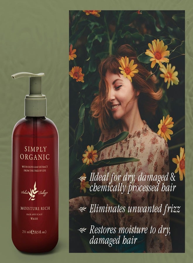 SIMPLY ORGANIC Nourishing Hair Deep Shampoo Scalp Wash, Made in Italy, All Natural Cruelty Free Hair Care for Women & Men with Grapeseed & Olive Leaf Extract, 251ml/8.5floz, MOISTURE RICH - Image 4