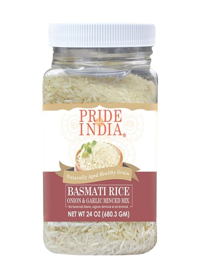 Pride of India | Extra Long Basmati Rice with Minced Onion and Garlic 24 oz (680.3 gm) | Naturally Aged Healthy Grain | Perfect for Pilaf, Stuffed Bell Peppers, Fried Rice, Risottos | Vegan, Non-Bioengineered, Gluten-Free - Image 1