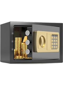 Safe Security Box Large Capacity Digital Deposit Box With Pin Code Keypad Lock And Physical Key All Steel Safe Cabinet For Jewelry Watches Passport Documents Black