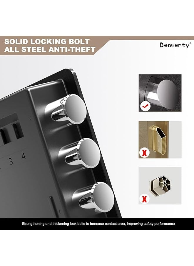 erorex - Safe Security Box Large Capacity Digital Deposit Box With Pin Code Keypad Lock And Physical Key All Steel Safe Cabinet For Jewelry Watches Passport Documents Black - Image 1