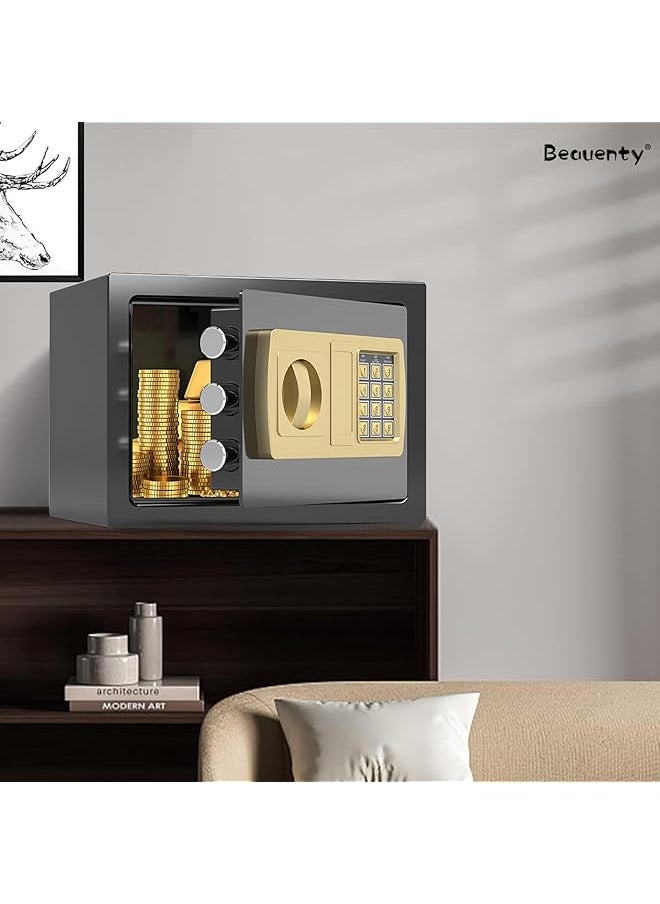 erorex - Safe Security Box Large Capacity Digital Deposit Box With Pin Code Keypad Lock And Physical Key All Steel Safe Cabinet For Jewelry Watches Passport Documents Black - Image 1