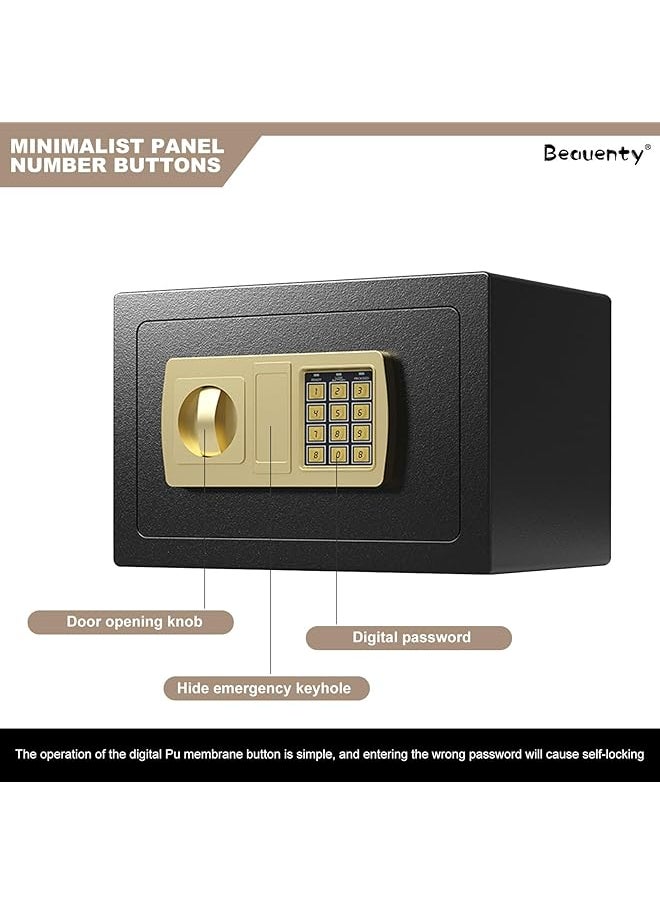 erorex - Safe Security Box Large Capacity Digital Deposit Box With Pin Code Keypad Lock And Physical Key All Steel Safe Cabinet For Jewelry Watches Passport Documents Black - Image 1
