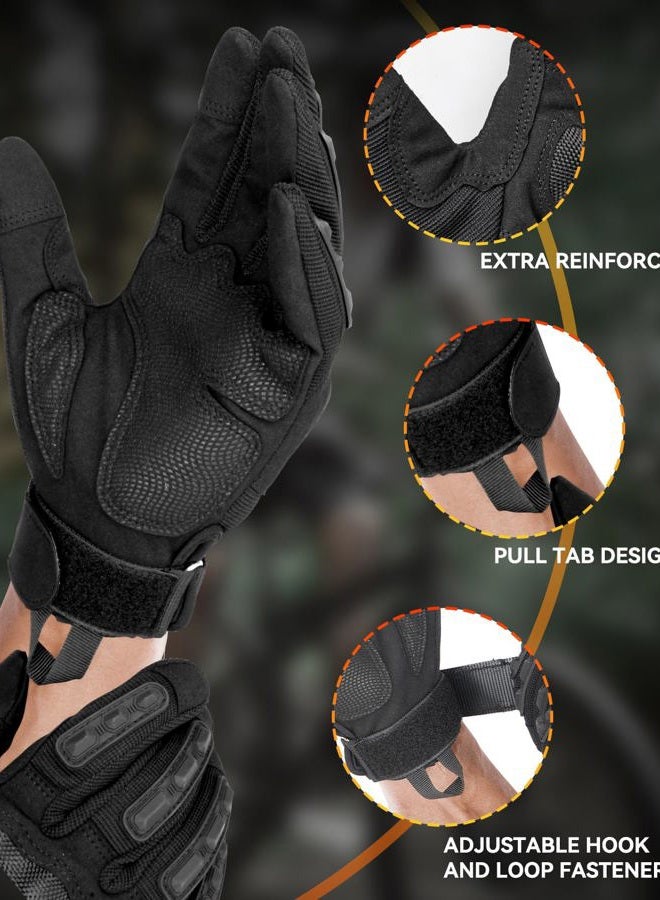KUMGIM Tactical Gloves for Men and Women, Motorcycle Gloves Black Touchscreen with Hard Shell for Airsoft, Paintball, Motocross, Hunting, Shooting, Camping, ATV Riding, Outdoor Sports, Work (Black, Large) - Image 5