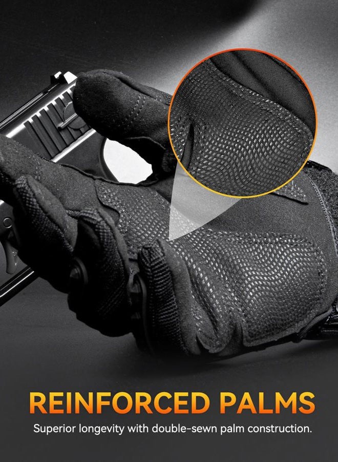KUMGIM Tactical Gloves for Men and Women, Motorcycle Gloves Black Touchscreen with Hard Shell for Airsoft, Paintball, Motocross, Hunting, Shooting, Camping, ATV Riding, Outdoor Sports, Work (Black, Large) - Image 3