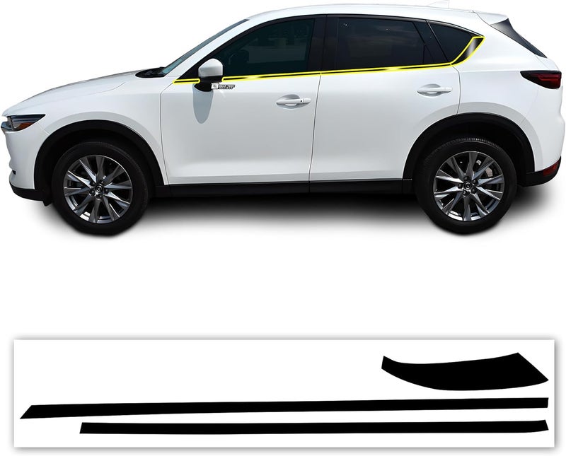 BOGAR TECH DESIGNS Side Window Chrome Delete Cover Replacement for Mazda CX-5 (2017-2024) - Gloss Black - Image 1