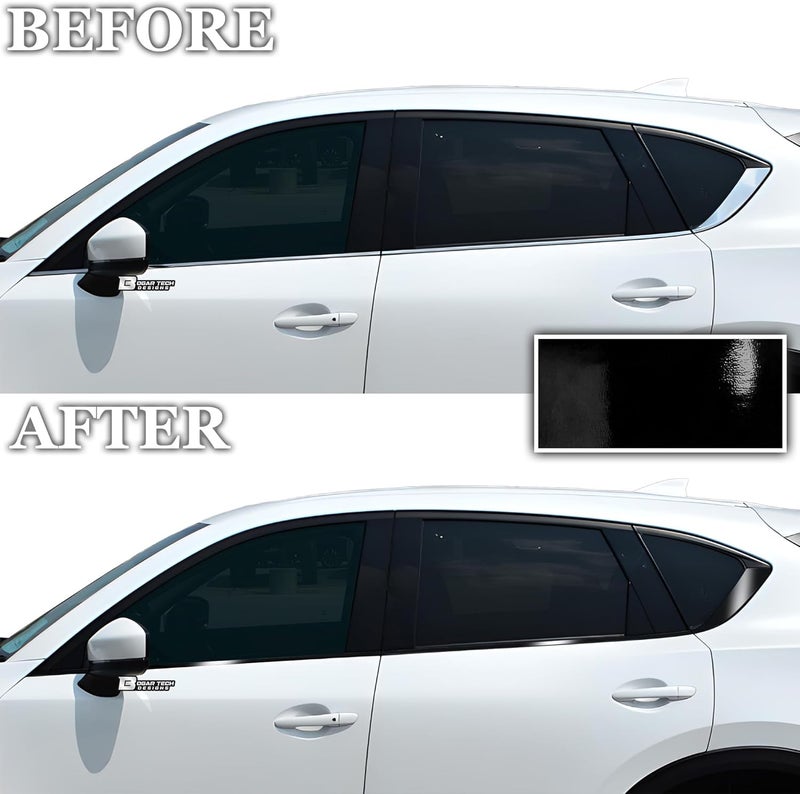 BOGAR TECH DESIGNS Side Window Chrome Delete Cover Replacement for Mazda CX-5 (2017-2024) - Gloss Black - Image 3