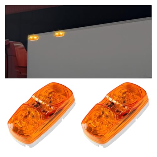 KITUREK 2PCS LED Trailer Side Marker Light 42 Double Bullseye Rectangular Led Marker Lights Clearance Light Front Side Rear Marker Indicator Universal Waterproof Light 12V for Truck RV 2Amber - Image 1