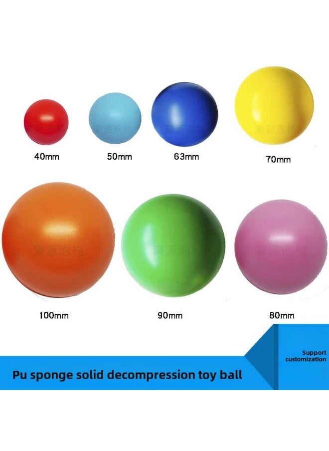 Generic - PU Foam Solid Pressure Ball Smooth Sponge Ball Polyurethane High Elastic Foam Children's Toy Stress Ball-Color:Skin Color-Diameter:80mm - Image 1