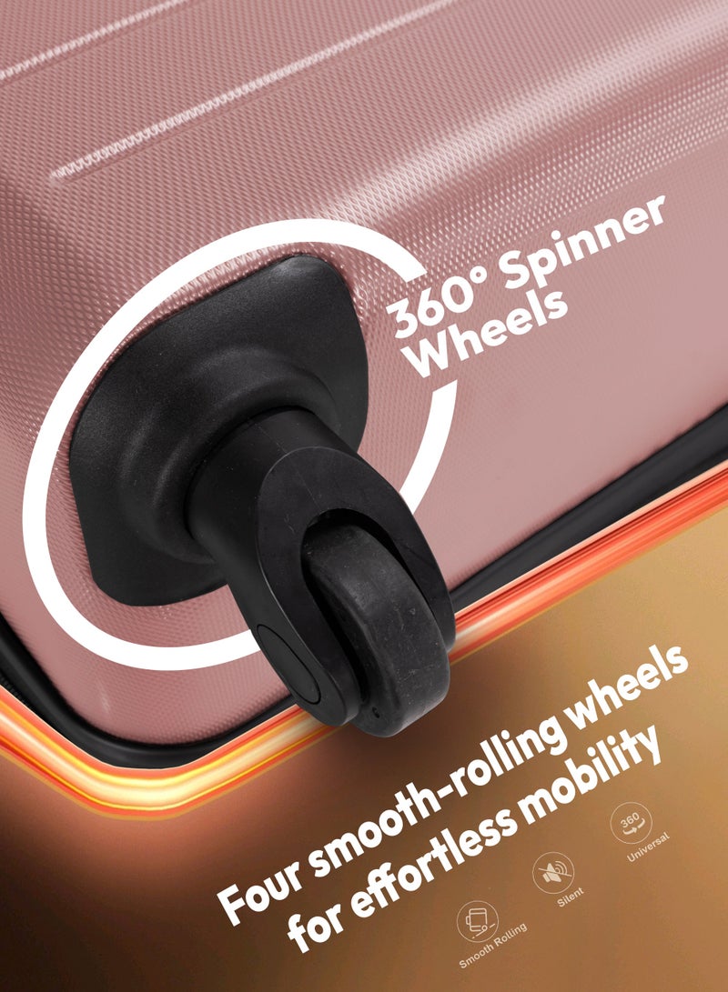 ستارجولد مجموعة حقائب سفر من 4 قطع (20/24/28/32 بوصة) - حقائب سفر صلبة من مادة ABS بسحاب قابل للتمدد، وعجلات دوارة 360 درجة، وقفل رقمي - حقيبة سفر خفيفة الوزن بعجلات - Image 3