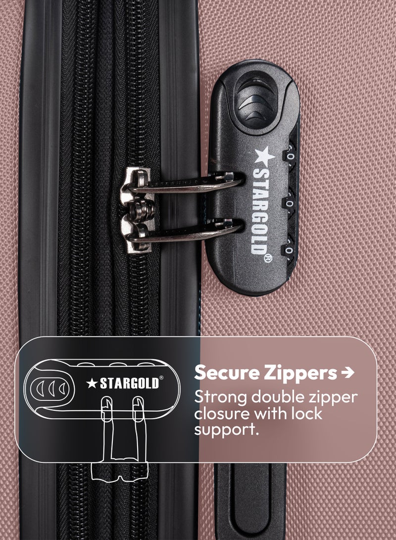 ستارجولد مجموعة حقائب سفر من 4 قطع (20/24/28/32 بوصة) - حقائب سفر صلبة من مادة ABS بسحاب قابل للتمدد، وعجلات دوارة 360 درجة، وقفل رقمي - حقيبة سفر خفيفة الوزن بعجلات - Image 4