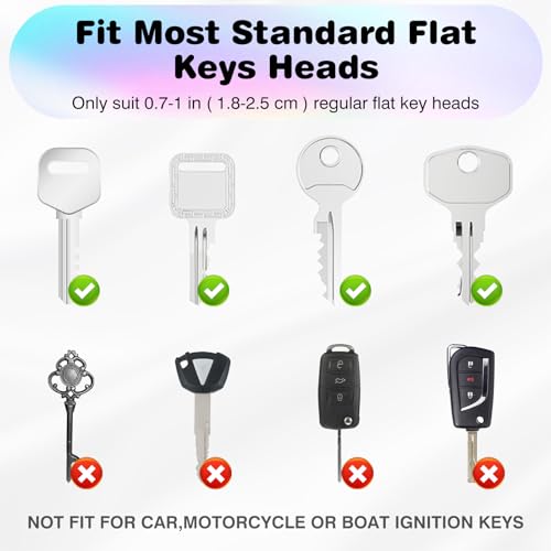 GoorDik 20 Pack Key Color Caps Covers Tags, Soft Rubber Key Identifiers, Plastic Key Toppers for Standard Flat Organization House Key (Not Suitable for Odd-Shaped Keys), 10 Colors, 2 Styles - Image 5