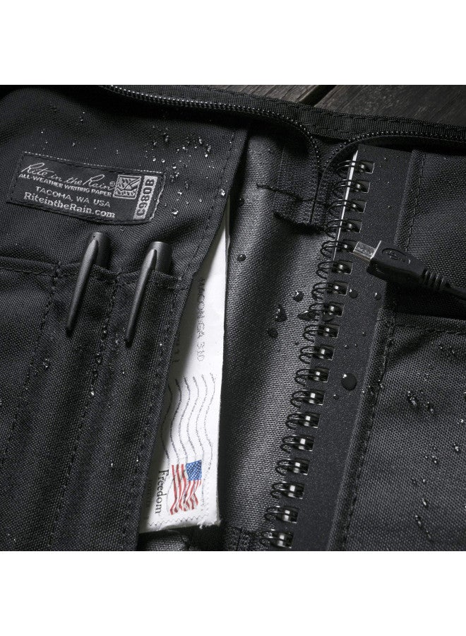 Rite in the Rain غلاف دفتر قماش كوردورا المقاوم للعوامل الجوية من رايت إن ذا رين، 5.5" × 8.5"، غلاف أسود (رقم C980B) - Image 4