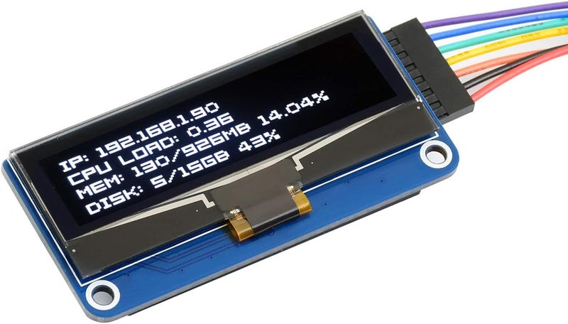 Waveshare 2.23inch OLED Display HAT for Raspberry Pi 128×32 Pixels with Embedded 1305 Driver Communicating via SPI or I2C Interface. - Image 3