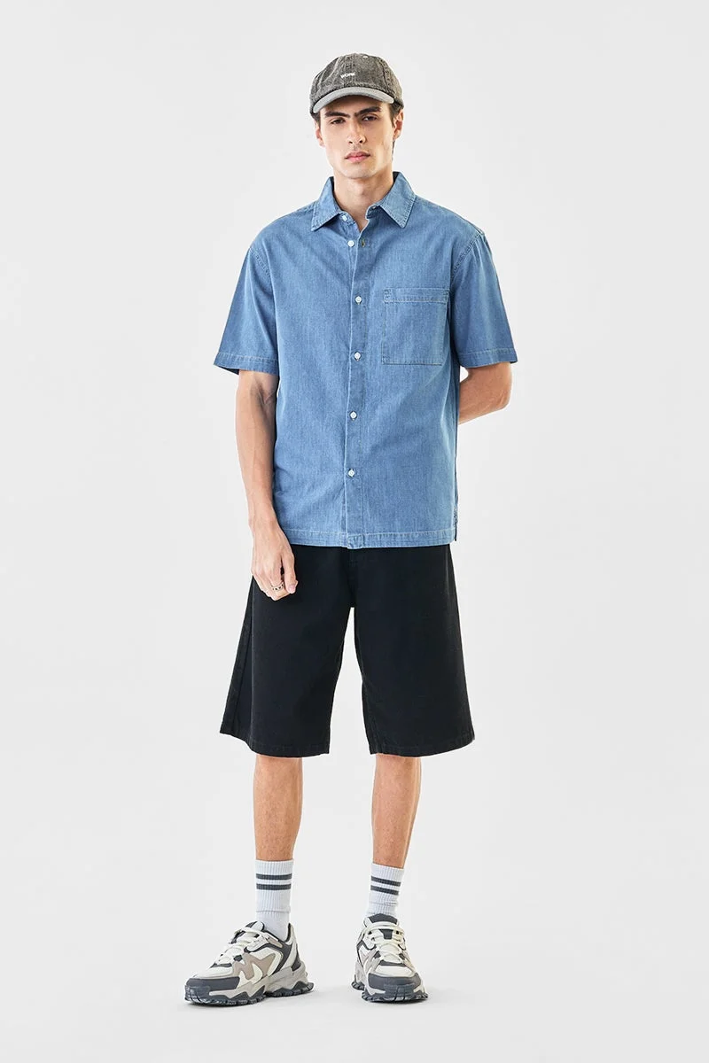 سنيتش قميص جينز بقصة مريحة