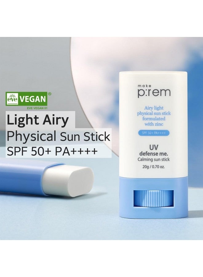 MAKEP:REM [Make P:Rem] Uv Defense Me. Calming Sun Stick Spf 50 | Non-Nano Zinc Oxide Physical Sunscreen For Face | Uva/Uvb Protection | No Oxybenzone & Octinoxate | 20G, 0.70 Fl.Oz. | Makeprem - Image 2