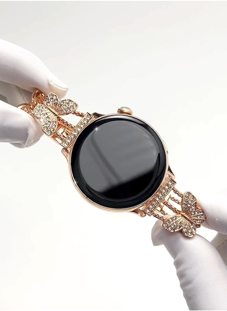 Haino Teko - HainoTeko Germany G12 mini Smart Watch With Round Shape AMOLED Display 3 Pair Straps and Cgarging Cable Designed For Womens Gold - Image 1