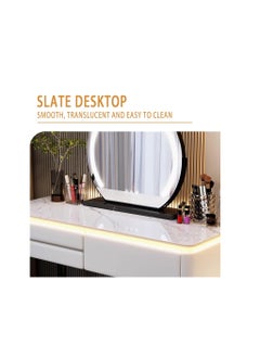 Elegant Modern Luminous Makeup Vanity Desk with LEDMirror and Stool - pzsku/Z57FD8D3977F34425FEC4Z/45/_/1728269077/437dbd3c-5142-4407-8be5-230390a76136