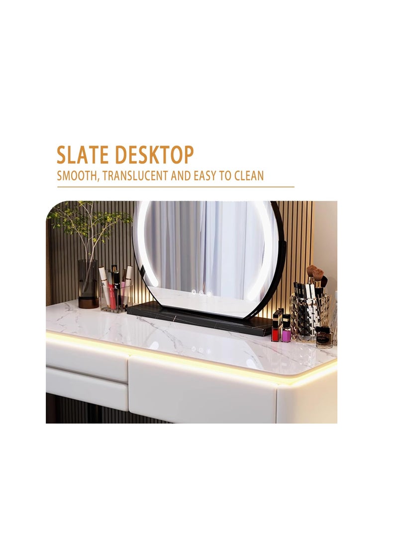 Cool Baby Elegant Modern Luminous Makeup Vanity Desk with LEDMirror and Stool  - Image 3