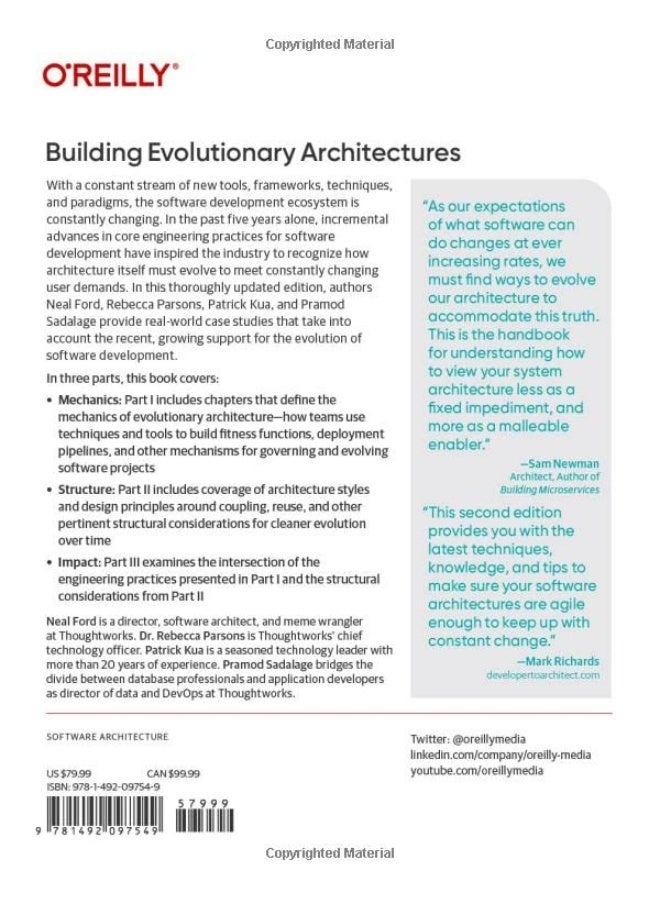 O'Reilly Media Building Evolutionary Architectures: Automated Software Governance
