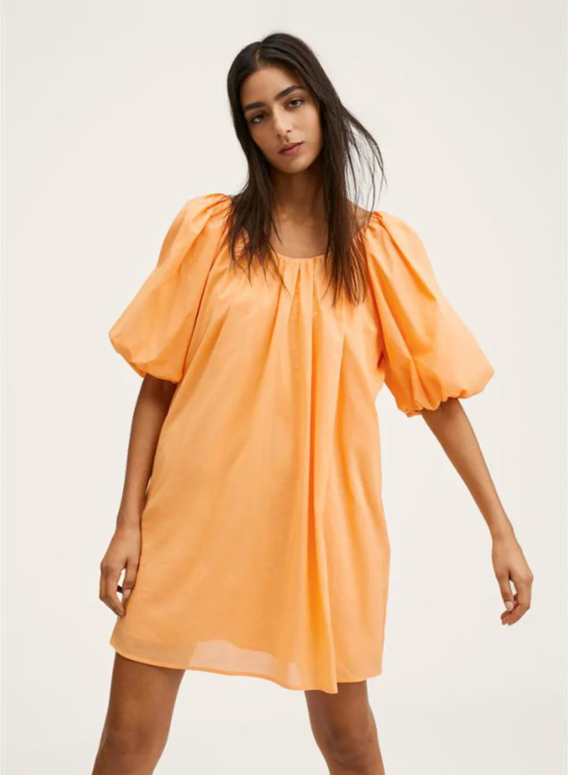 MANGO Puff Sleeve Dress