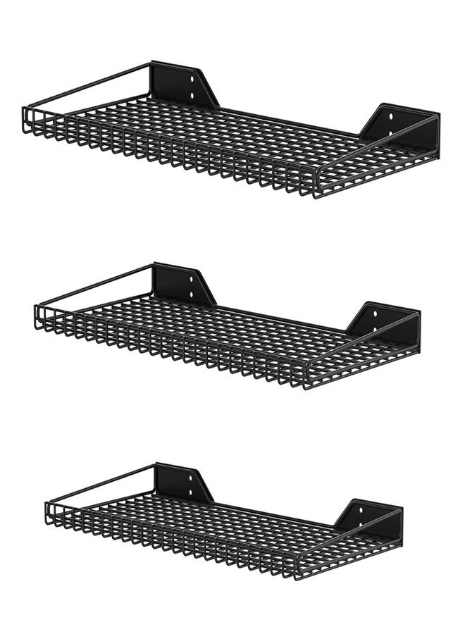 TORACK Wall-Mounted Storage Shelves, Mixed-Size Garage Floating Shelving for Closet & Laundry Room, Heavy-Duty Wall Shelf Holds Up to 65 lbs(Black) - Image 1