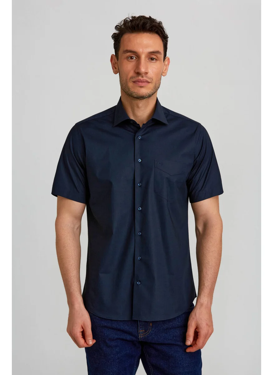 Bisse Short Sleeve Pocket Shirt Navy Blue GM23Y231170_D39