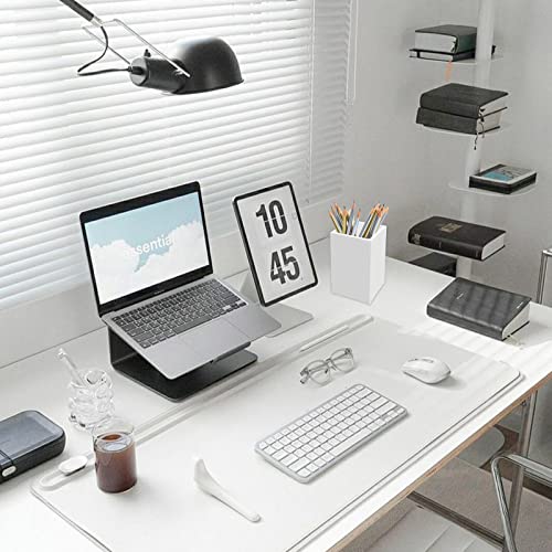 Cerpourt White Acrylic Pencil Pen Holder Cup 2 Pack,Desk Accessories Holder,Makeup Brush Storage Organizer,Modern Design Desktop Stationery Organizer for Office School Home Supplies,2.6x 2.6x 4 inches - Image 2