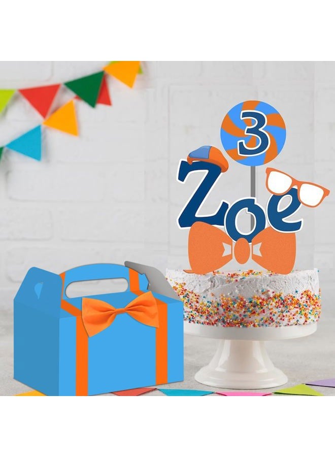 WEEPA 12Pcs Orange Blue DIY Orange Tie Party Favors Boxes with 12Pcs Paper Glasses Goodies Treat Gift Box for Kids Birthday Baby Shower Fire Truck Fireman Party Supplies Decorations - Image 3