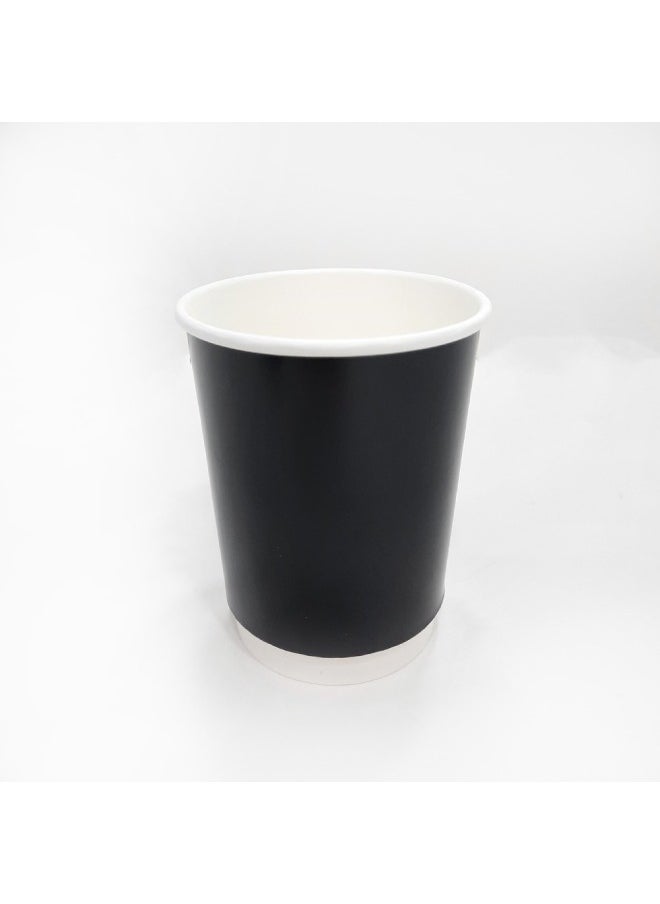 SNH Packing - Disposable Double Wall Black Coffee Cups 8 Ounce Coffee Cups To Go 25 pack Paper Coffee Cups and Designs, Recyclable, Hot Coffee Cups. - Image 1