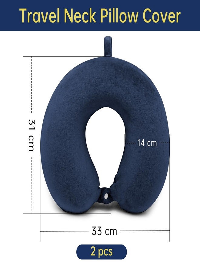 Philbinden 2 Packs Travel Neck Pillow Cover, Reusable U Shaped Neck Pillow Washable Soft Smooth Airplane Pillow Cover (Only Pillow Covers,No Filler) - Image 2