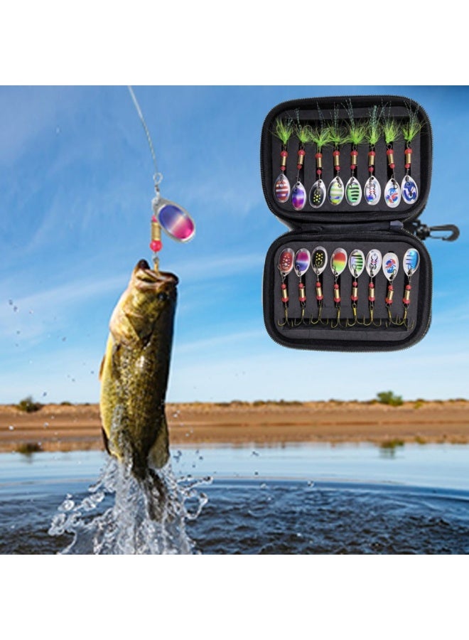 Generic 16Pcs Fishing Lures Spinner Baits Set with Case,  Crankbaits Bass Gear Kit with Treble Fishing Hooks & Tail,  Outdoor Fish Accessories  - Image 2