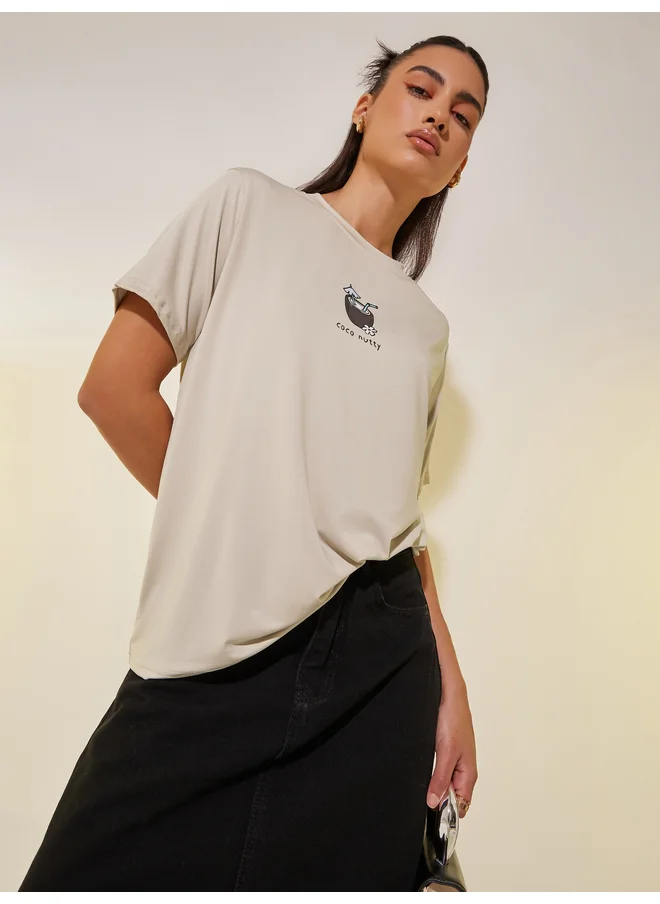 Take Two Take Two Graphic Print Round Neck Regular Fit T-Shirt