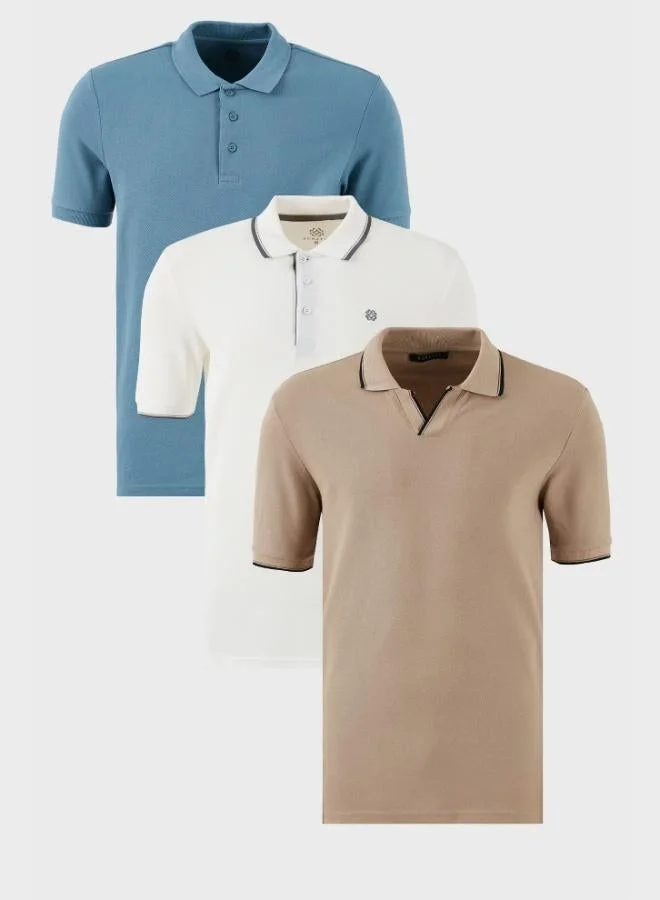 Buratti Buratti Cotton Regular Fit 3-Pack Polo Collar T-Shirt Men's POLO COLLAR T-SHIRT 59029641827S3