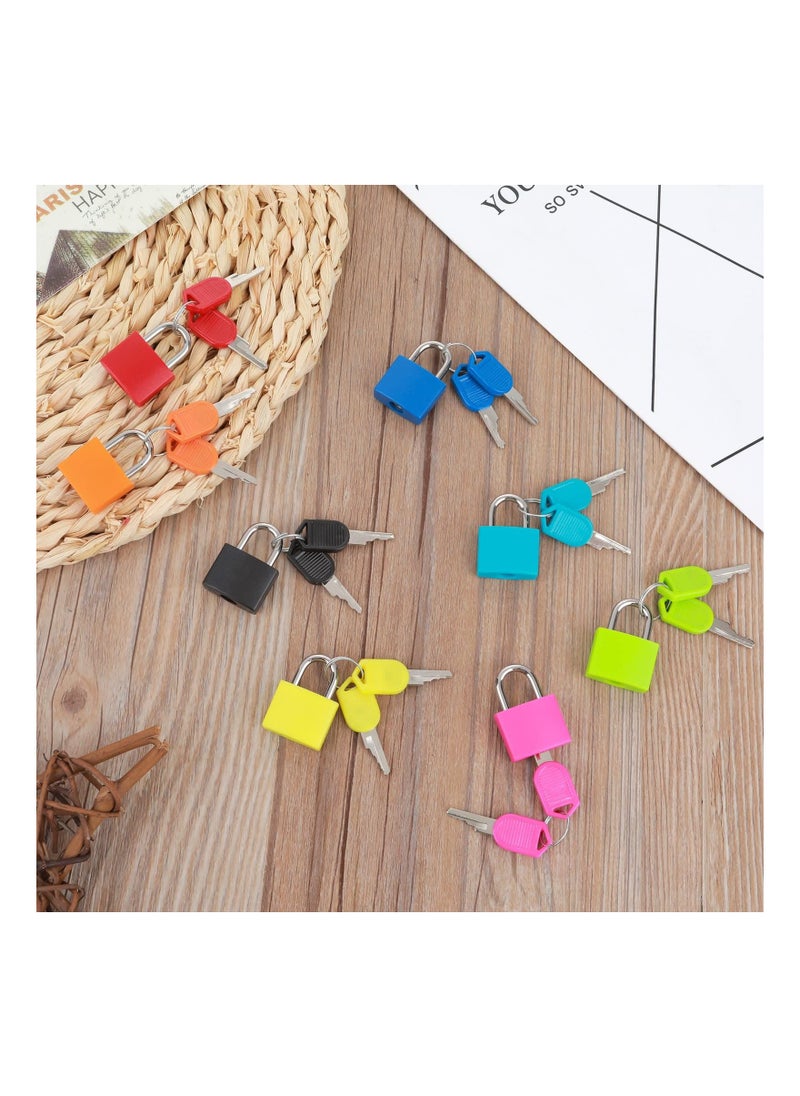 KASTWAVE - Suitcase Locks with Keys, Colored Plastic Casing Padlock Small Luggage Metal Mini Used for Student Bag Journal Piggy Bank, for School Gym Classroom Matching Game Travel (Fresh Color, 8 Pieces) - Image 1