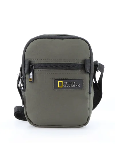 NATIONAL GEOGRAPHIC National Geographic Mutation Small Utility Bag Beige, Zipper Compartment Casual Shoulder Bag For Men And Women Adjustable/Removable Shoulder Strap Secure RFID Pocket
