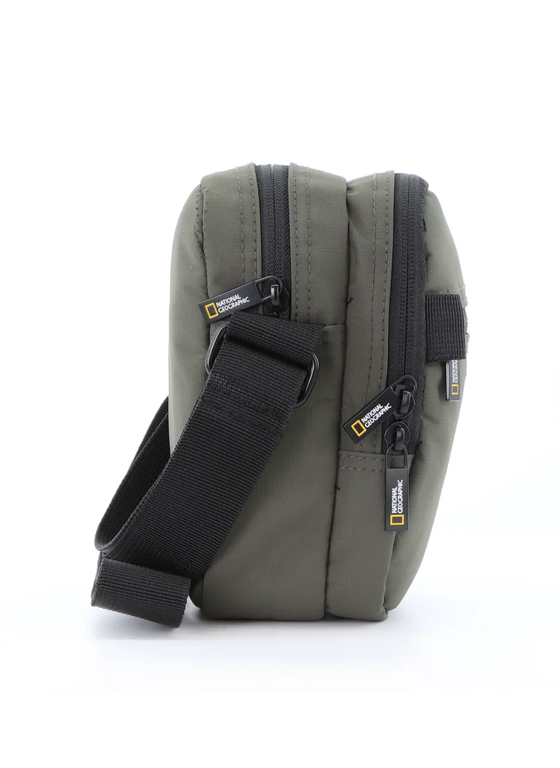 NATIONAL GEOGRAPHIC National Geographic Mutation Small Utility Bag Beige, Zipper Compartment Casual Shoulder Bag For Men And Women Adjustable/Removable Shoulder Strap Secure RFID Pocket