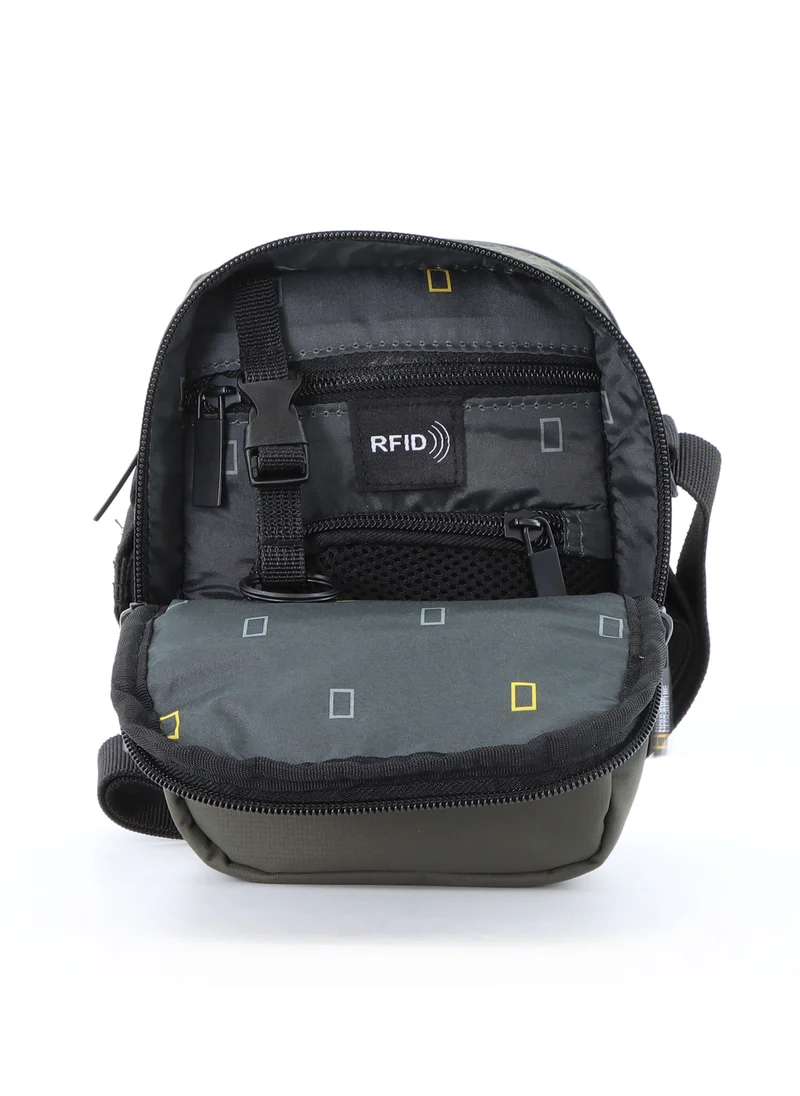 NATIONAL GEOGRAPHIC National Geographic Mutation Small Utility Bag Beige, Zipper Compartment Casual Shoulder Bag For Men And Women Adjustable/Removable Shoulder Strap Secure RFID Pocket