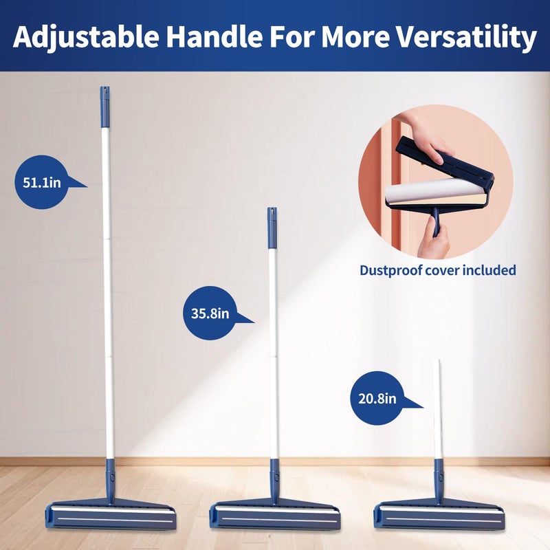 13.8in Large Size Floor Lint Rollers for Pet Hair Extra Sticky 51.2in Long Handle Giant Big Hair Picker Upper from Sticky Mop for Cleaning Dog Cat Hair Animal Fur Removal Roller Couch Bed Sheet Carpet - Image 4