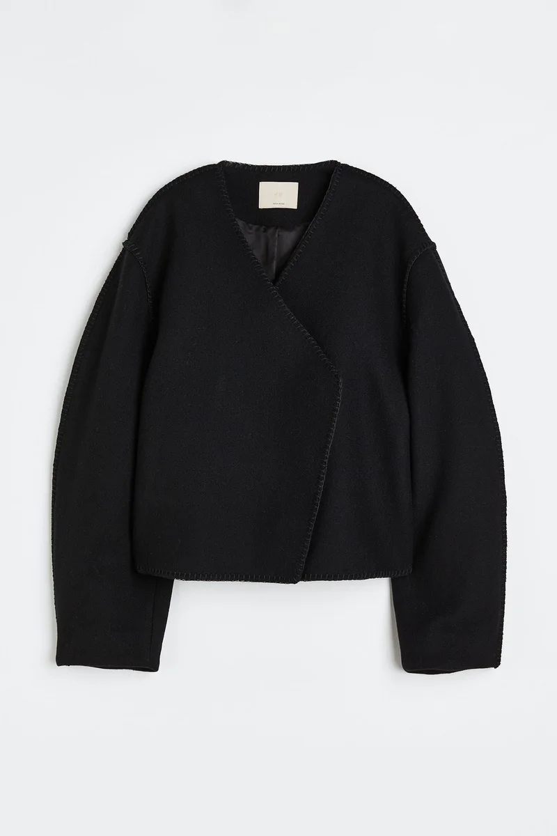 اتش اند ام جاكيت من مزيج الصوف