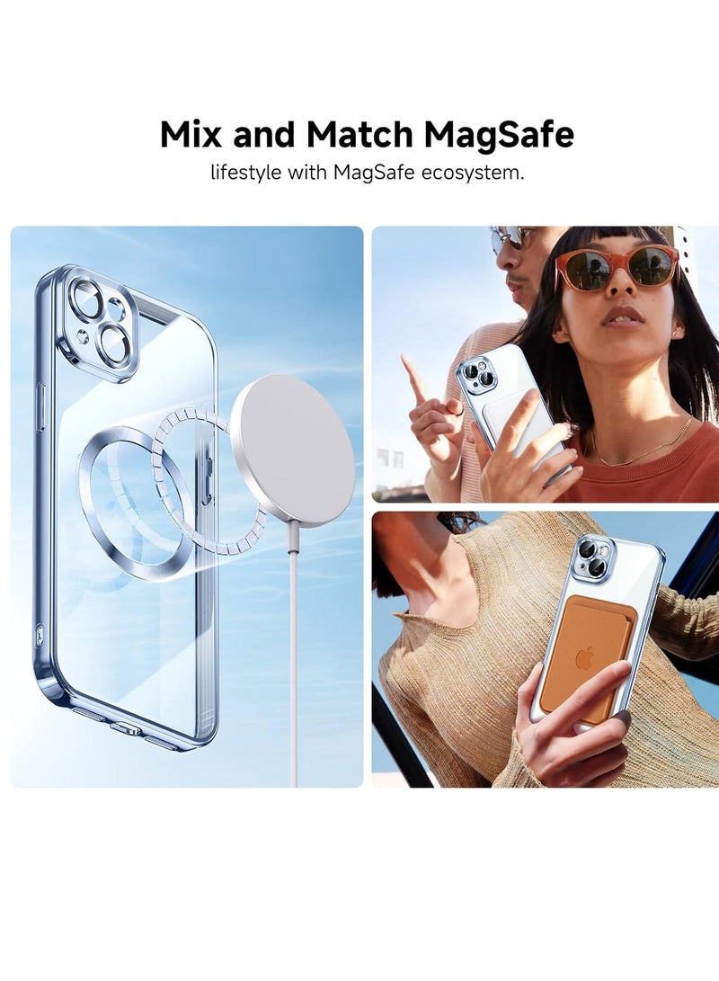 MUNTAQI iPhone 15 Case with Integrated Camera Lens Protection [TOP N56 Magnets] [Military Grade Drop Protection] for Magsafe Women Men iPhone 15 Cover Case 6.1" Blue - Image 4