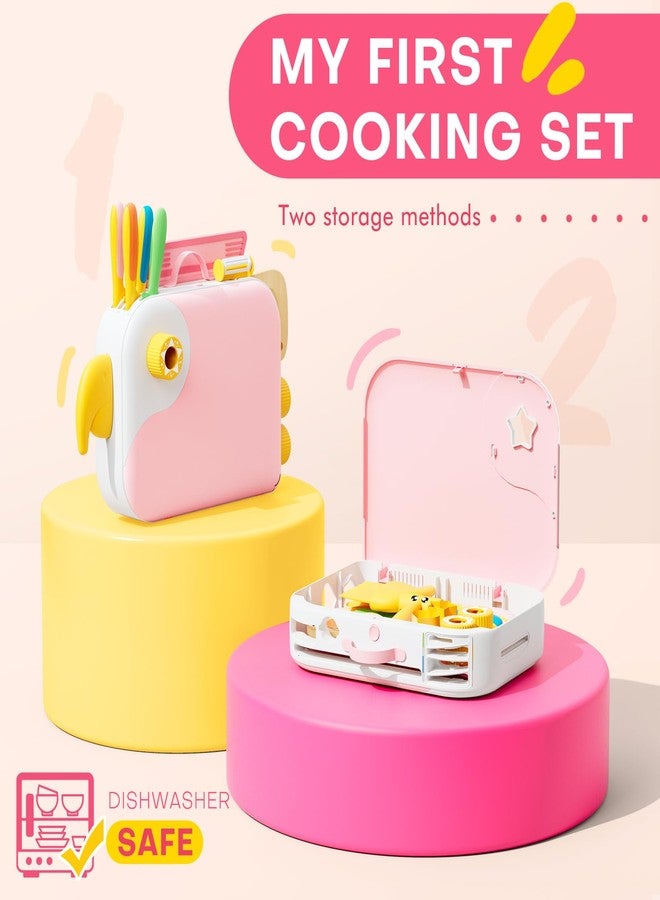 Yeeammk Toddler Girl Cooking Set with Storage Box-Girls Pink Kitchen Set,Safe PP Material Baby Girl Montessori Kitchen Tools for Real Cooking,Dishwasher Safe,Fun Bird-Shaped Little Chef Set - Image 2