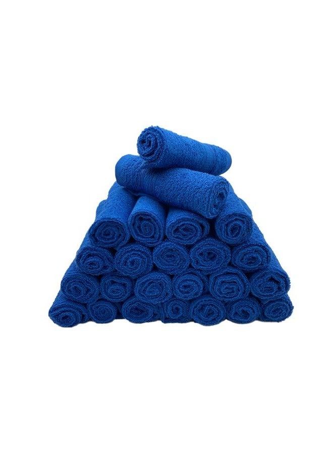 BYFT Daffodil (Royal Blue) Premium Face Towel (30x30 Cm-Set of 24) 100% Cotton, Highly Absorbent and Quick dry, Hotel and Spa Quality Bath linen with Stripe Diamond Dobby-500 Gsm  - Image 4