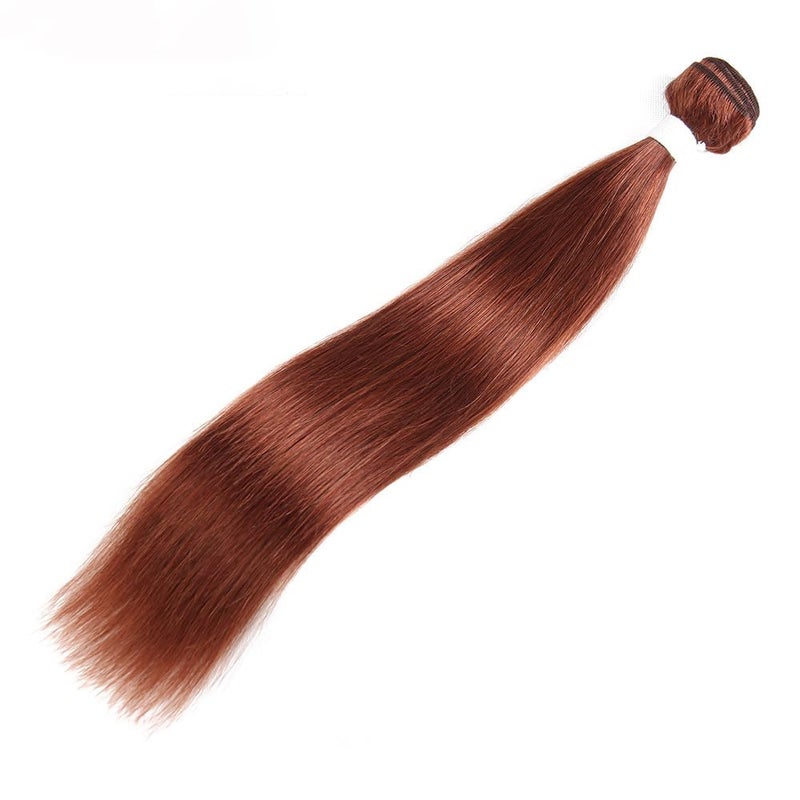 ijoy Reddish Brown Straight Human Hair 1 Bundle for Women 14 Inch 100 Virgin Remy Hair Bundle Human Hair Straight Hair Extensions Chocolate Brown Color