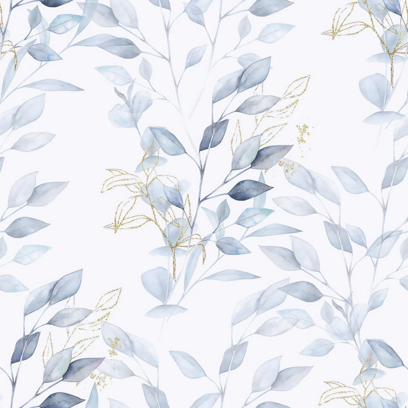 HeloHo Peel and Stick Wallpaper 1535 X 787 Green Blue Leaf Floral Wall Paper Self Adhesive Removable Waterproof Contact Paper for Bathroom Living Room Bedroom Decor