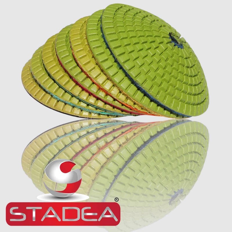STADEA 4 convex diamond polishing pads granite  Wet Concrete Glass Stone Marble Set By STADEA  - Image 3